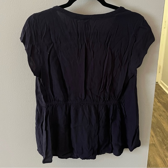 Navy Blue Work Blouse - Picture 2 of 2